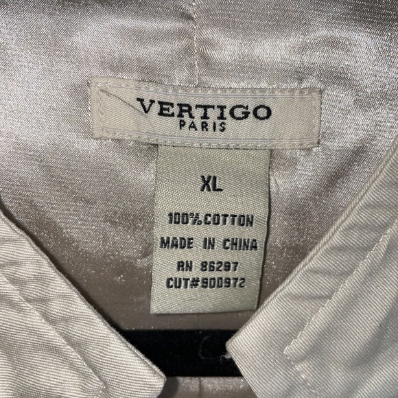 Vertigo Paris Womens Cropped Blazer Jacket Size XL Tan Creme  Button Front Lined - Picture 5 of 10